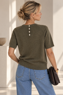 Λαδί fine knit μπλούζα με μεταλιζέ κλωστή