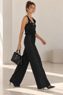 FIGARO Μαύρο embroidered side stripe pants