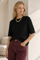 Μαύρο cable knit top