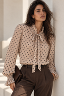 Μπεζ Sheer Dot Blouse