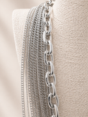 Ασημί long layered steel necklace