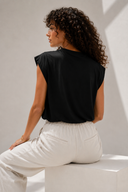 FIGARO Μαύρο happy embroidered t-shirt