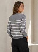 Γκρί striped button knit sweater
