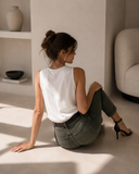Χακί Mom fit jean soft touch