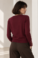 Δαμασκηνί V-neck πλεκτή μπλούζα