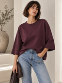 Μελιτζανί oversized 3/4 top