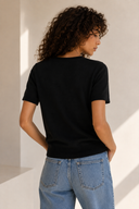 Μαύρο V-neck knit top