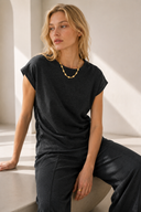 Ανθρακί relaxed knit σετ