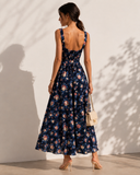 Μπλε floral φόρεμα