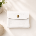Λευκό leather mini wallet με καπάκι