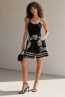 Μαύρη poplin printed βερμούδα