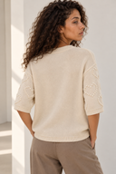 Cream Heart Knit Μπλούζα