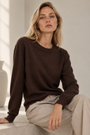 Καφέ basic knit πουλόβερ
