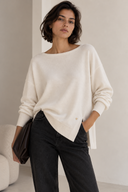 Cream soft touch oversized μπλούζα