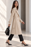 Μπεζ δερματίνη trench coat