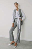 FIGARO γκρι ριγέ tailored παντελόνι