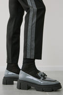 FIGARO μαύρο lurex stripe υφασμάτινο παντελόνι