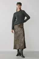 FIGARO ανθρακί lurex high neck πουλόβερ