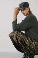 FIGARO ανθρακί lurex high neck πουλόβερ