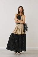 EIGHTY2 Μαύρο broderie maxi φόρεμα