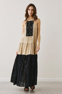 EIGHTY2 Μαύρο broderie maxi φόρεμα