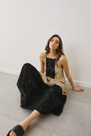 EIGHTY2 Μαύρο broderie maxi φόρεμα
