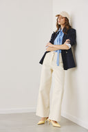FIGARO Βανίλια wide leg ψηλόμεσο τζιν παντελόνι