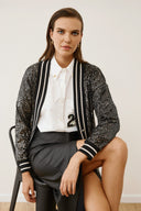 FIGARO μαύρη sequin button knit ζακέτα