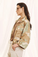 EIGHTY2  Μπεζ camo cropped jacket