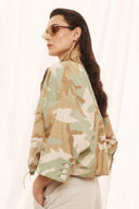 EIGHTY2  Μπεζ camo cropped jacket