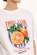 FIGARO Λευκό oversized Fruit print t-shirt