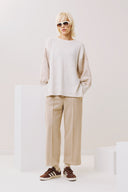FIGARO Nature αλκαντάρα Crop  straight pants