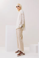 FIGARO Nature αλκαντάρα Crop  straight pants