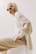 FIGARO Nature oversized floral knit μπλούζα