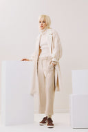 FIGARO Nature αλκαντάρα Crop  straight pants