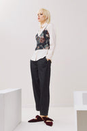 FIGARO Μαύρο floral corset top
