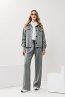 EIGHTY2 Γκρί jacket με HOPE μπουκλέ λεπτομέρεια