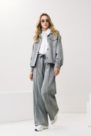 EIGHTY2 Γκρί jacket με HOPE μπουκλέ λεπτομέρεια