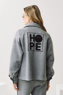 EIGHTY2 Γκρί jacket με HOPE μπουκλέ λεπτομέρεια