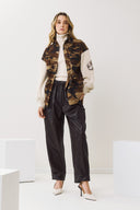 FIGARO Μαύρο loose fit faux leather look παντελόνι