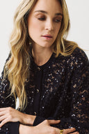 FIGARO  Μαύρο sequin lace cardigan