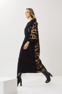 EIGHTY2 Μαύρο φόρεμα με πλεκτό lurex  jacquard σχέδιο