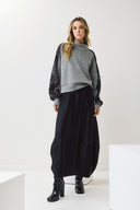EIGHTY2 Γκρι sequin sleeve sweatshirt