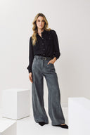 EIGHTY2 Γκρι wide leg lyocell pants