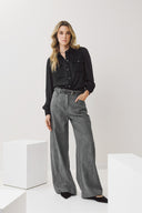 EIGHTY2 Γκρι wide leg lyocell pants