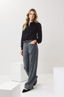 EIGHTY2 Γκρι wide leg lyocell pants