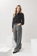 EIGHTY2 Γκρι wide leg lyocell pants