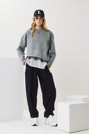 FIGARO Γκρί embellished layered μπλούζα