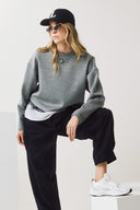 FIGARO Γκρί embellished layered μπλούζα