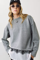FIGARO Γκρί embellished layered μπλούζα